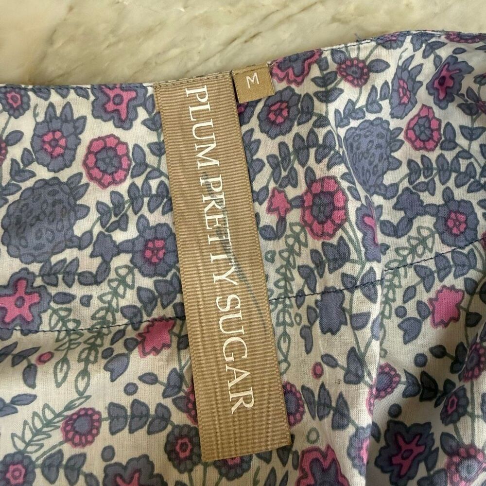 Plum Pretty Sugar Floral Purple Lightweight 100% Cotton Kimono Robe Sz M - Picture 4 of 7